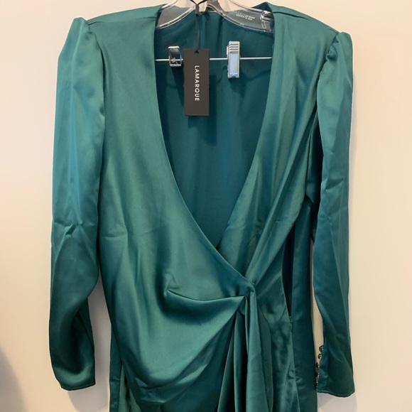 New with tags @lamarque party dress emerald colour size 6 us - Picture 2 of 8